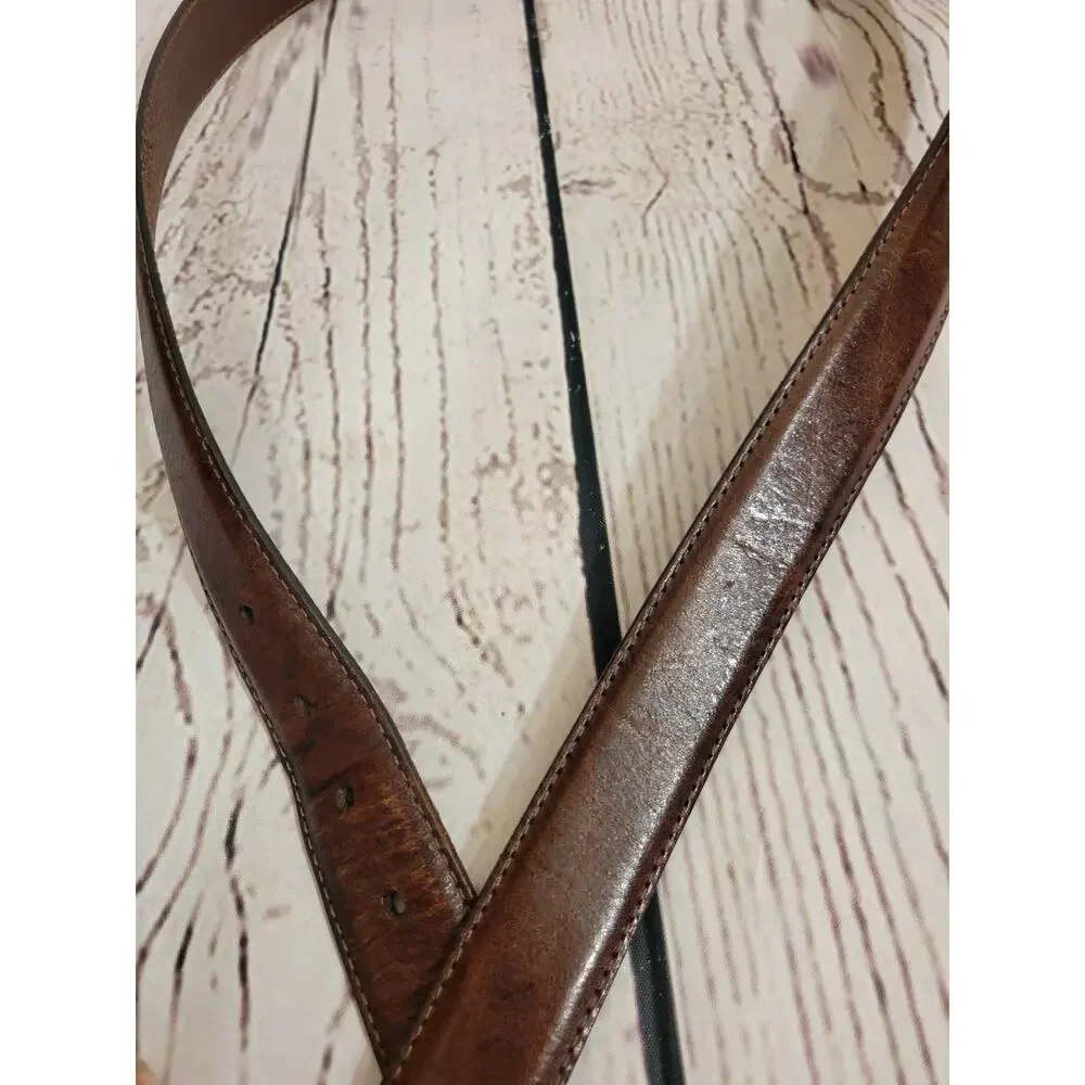 DOCKERS‎ Brown Full Grain Cowhide Belt Solid Brass Buckle Men's Size 38